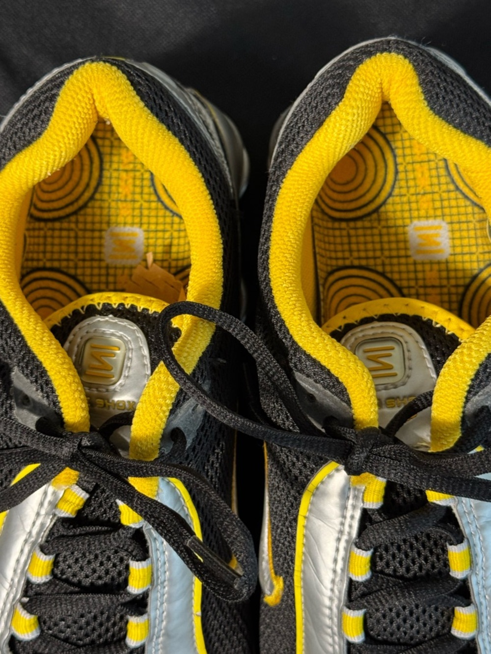 Nike Shox Turbo Black Silver Yellow Running Shoes Men’s 10.5 - Picture 7 of 8